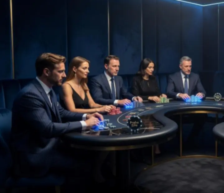 Hosté u pokerového stolu během tematického večera